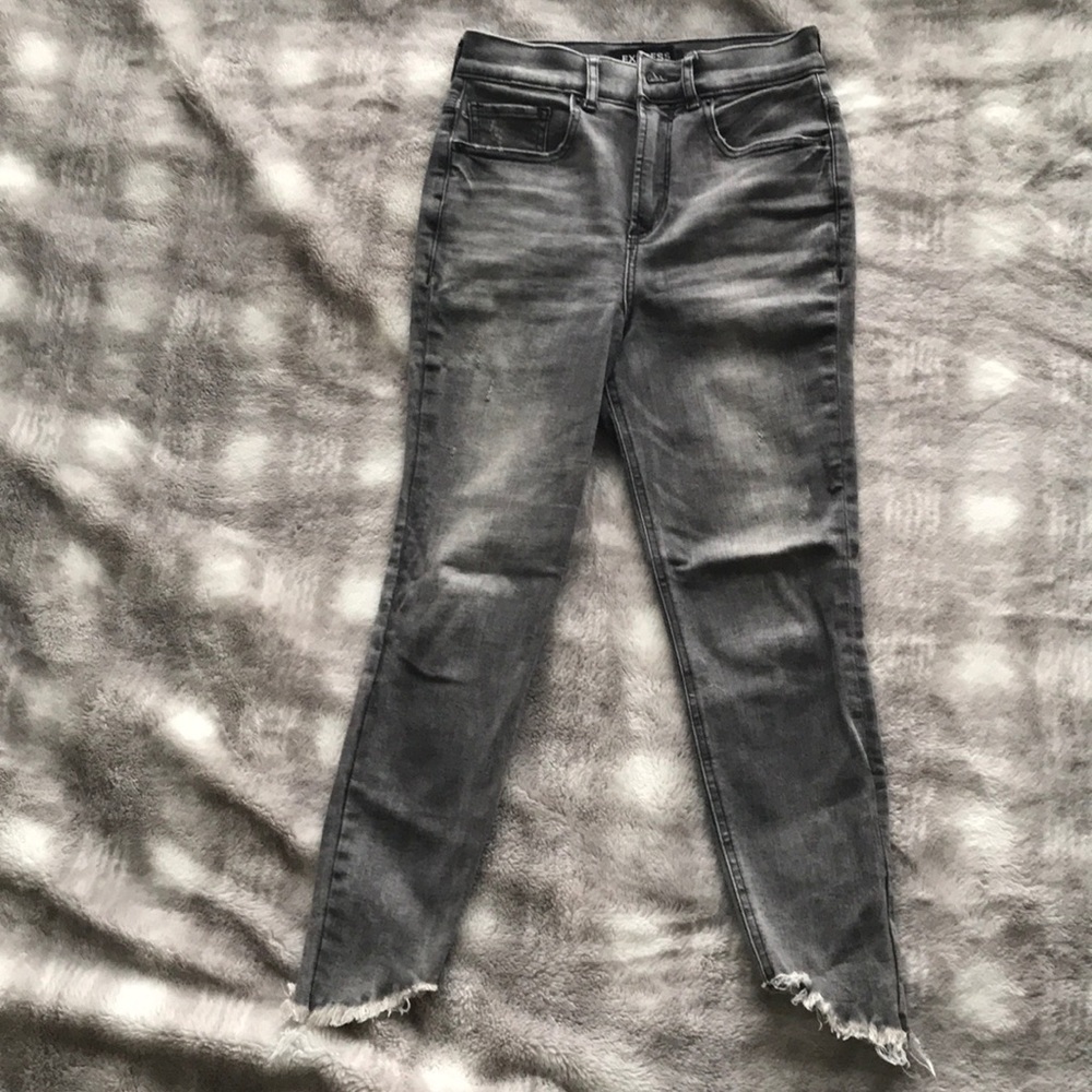 Express Gray Denim cropped Jeans